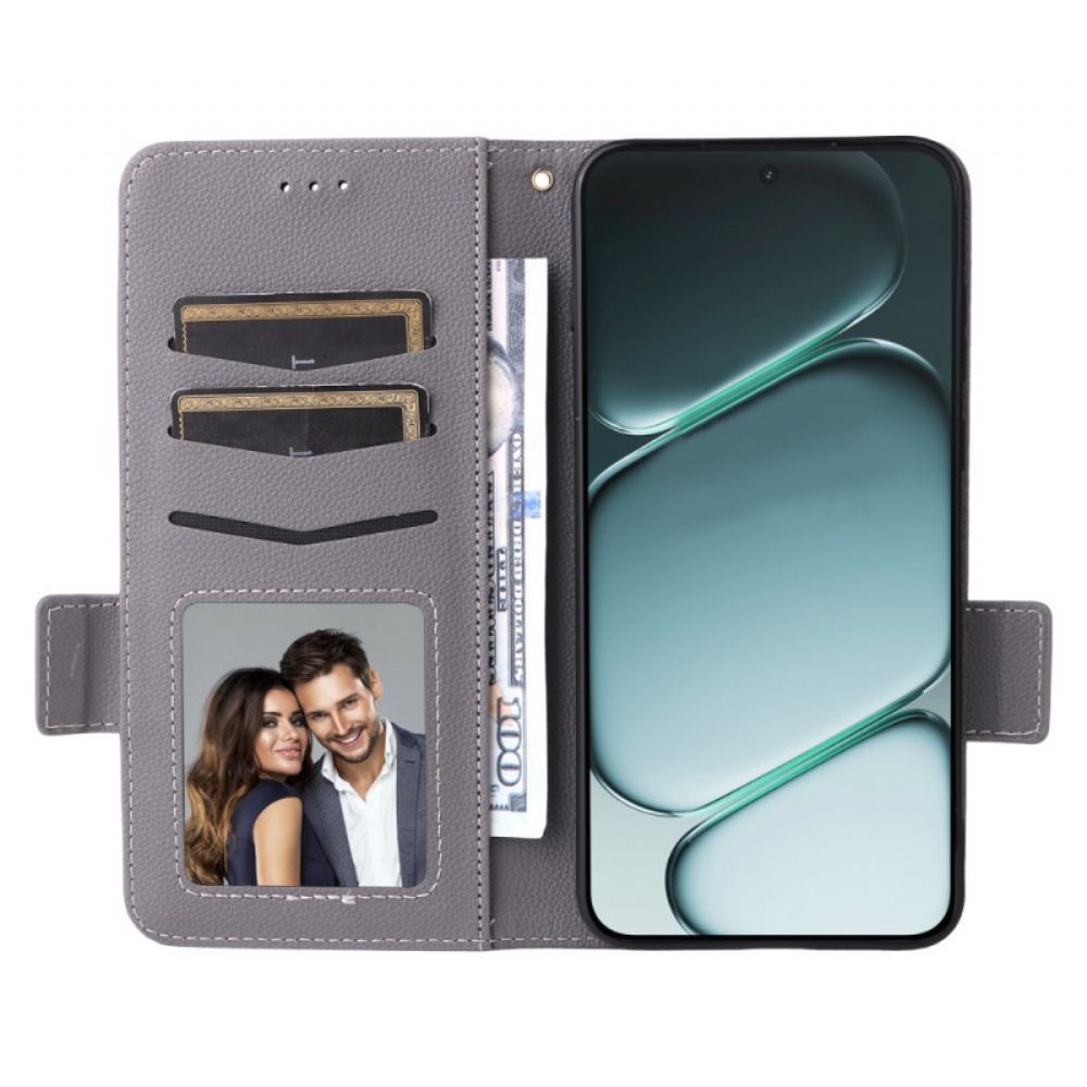 Kožený Kryt Oneplus 15r Textura Liči S Popruhem