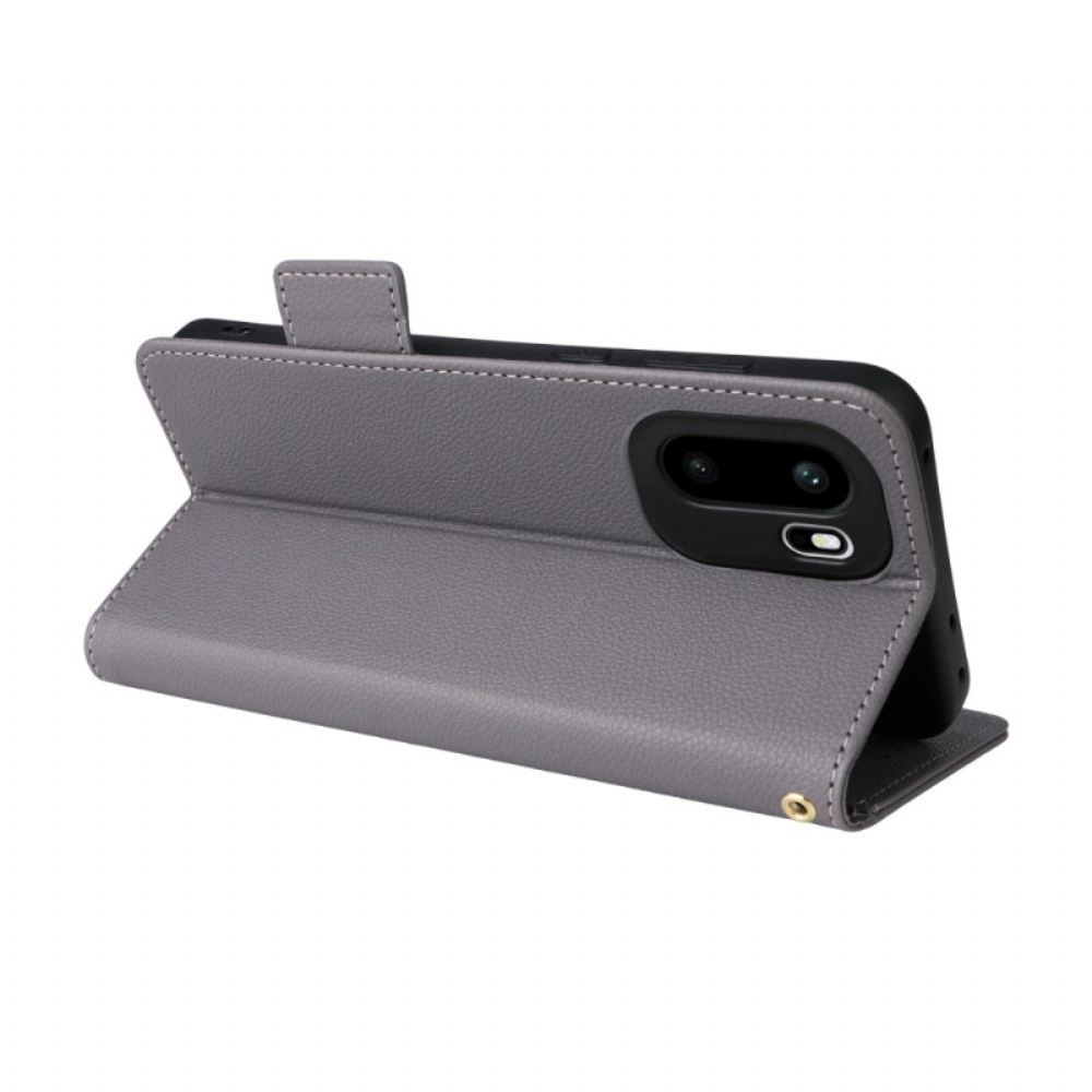 Kožený Kryt Oneplus 15r Textura Liči S Popruhem