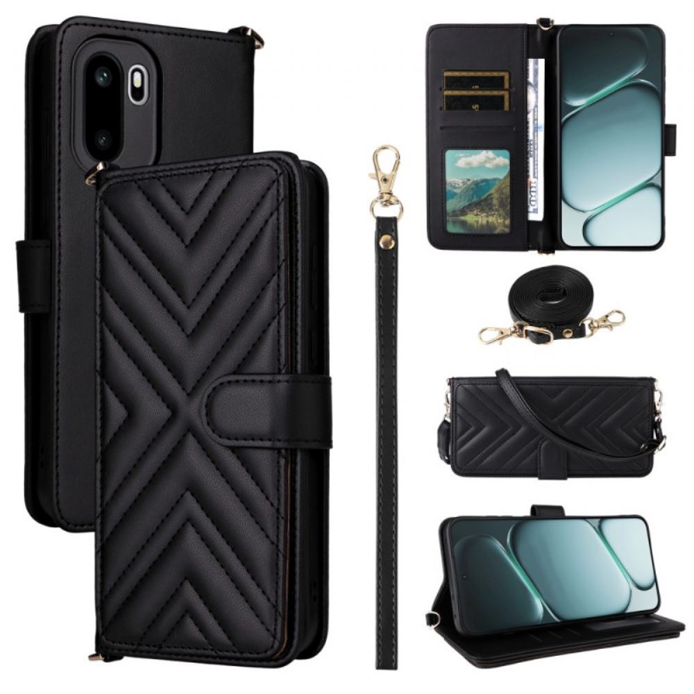 Peněženková Pouzdra Oneplus 15r Kryty Na Mobil 6 Slotů Na Karty S Popruhy