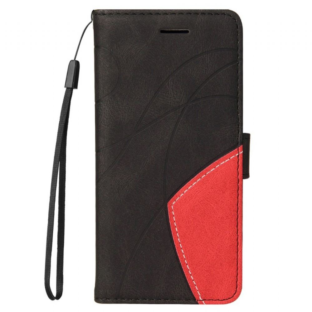 Flipové Pouzdro Na OnePlus Nord 2 5G Dvoubarevná Charakteristická Umělá Kůže