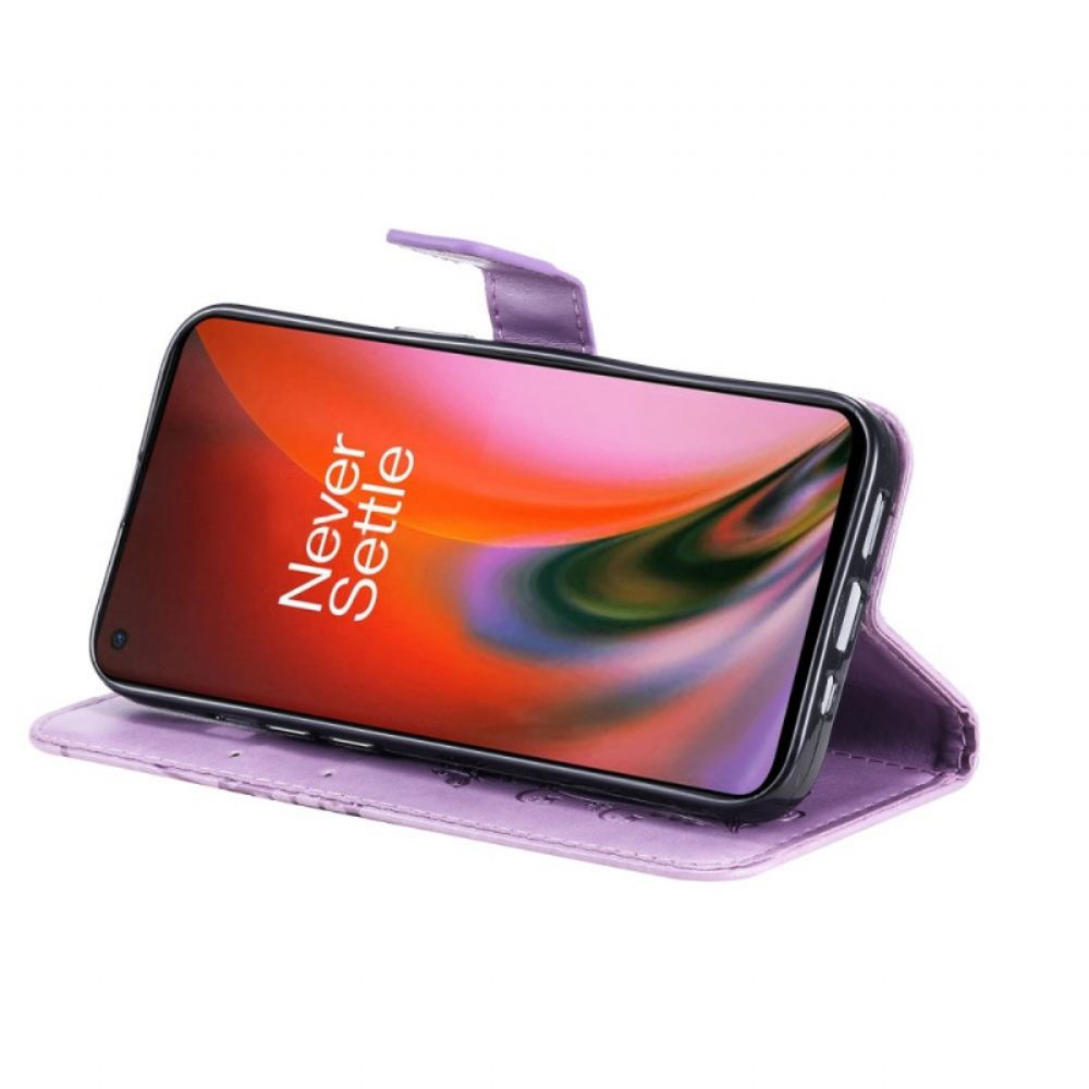 Flipové Pouzdro Na OnePlus Nord 2 5G Na Lana Obří Motýli