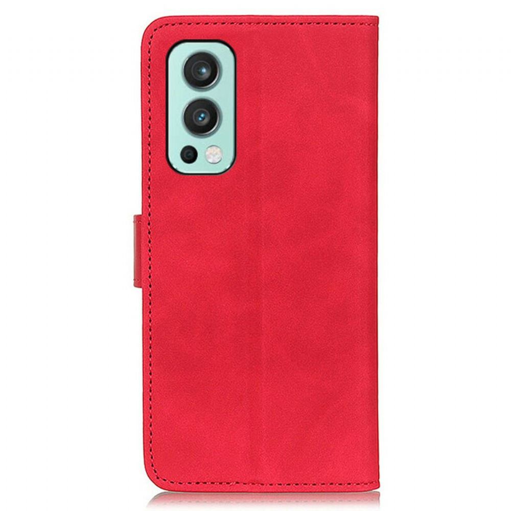 Flipové Pouzdro Na OnePlus Nord 2 5G Matná Vintage Kůže S Efektem Khazneh