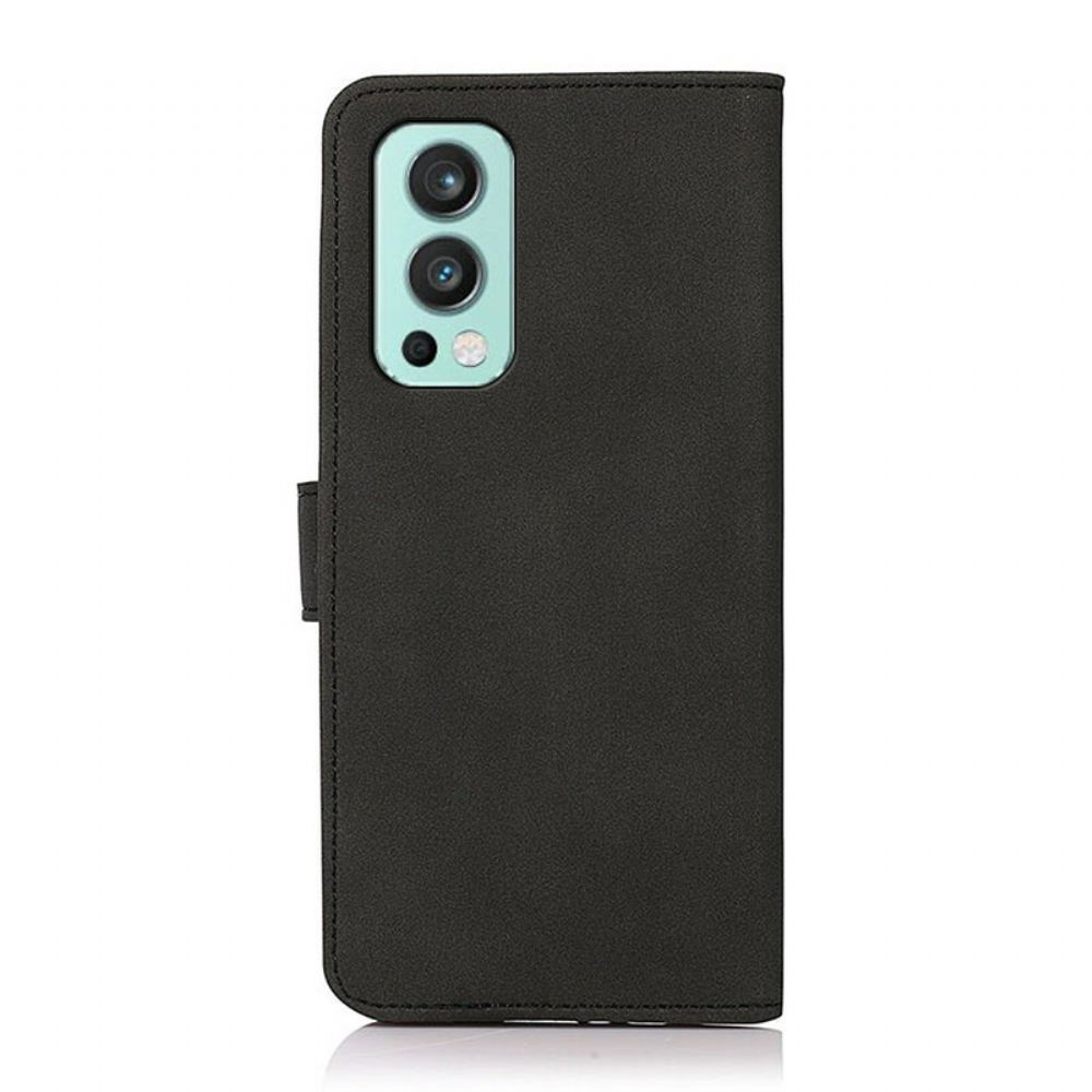 Flipové Pouzdro Na OnePlus Nord 2 5G Módní Kožený Efekt Khazneh