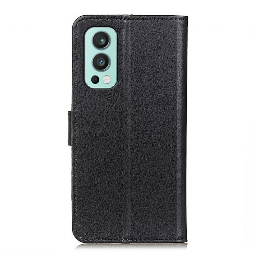 Flipové Pouzdro Na OnePlus Nord 2 5G Obyčejná Umělá Kůže