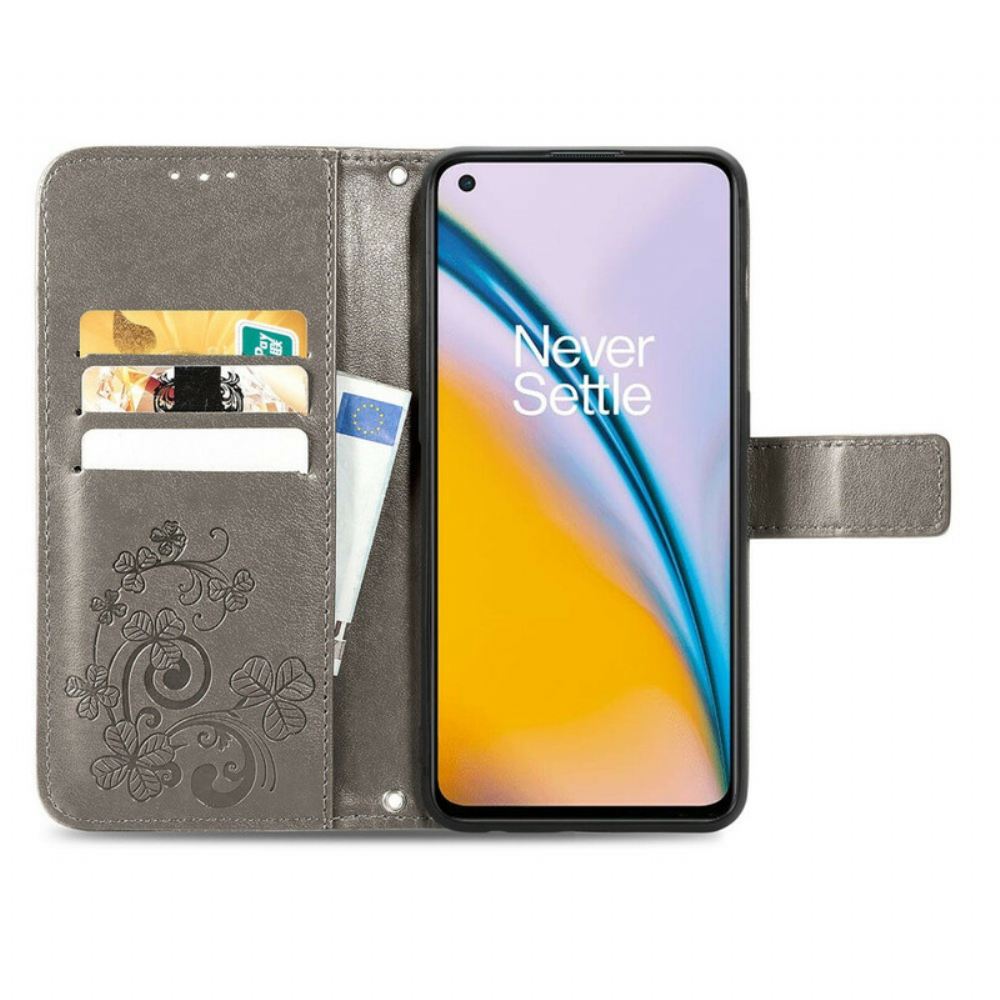Flipové Pouzdro Na OnePlus Nord 2 5G Čtyřlístek