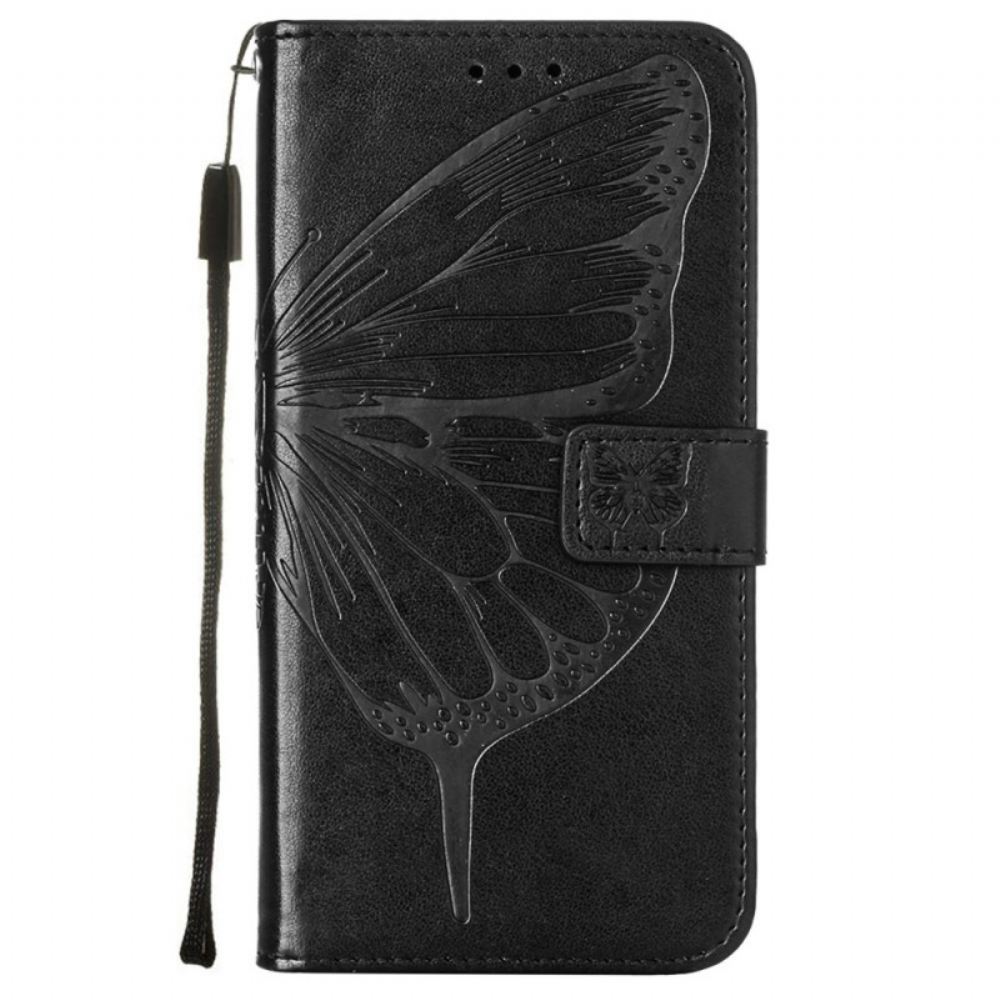 Kožené Pouzdro Na OnePlus Nord 2 5G Motýlí Design