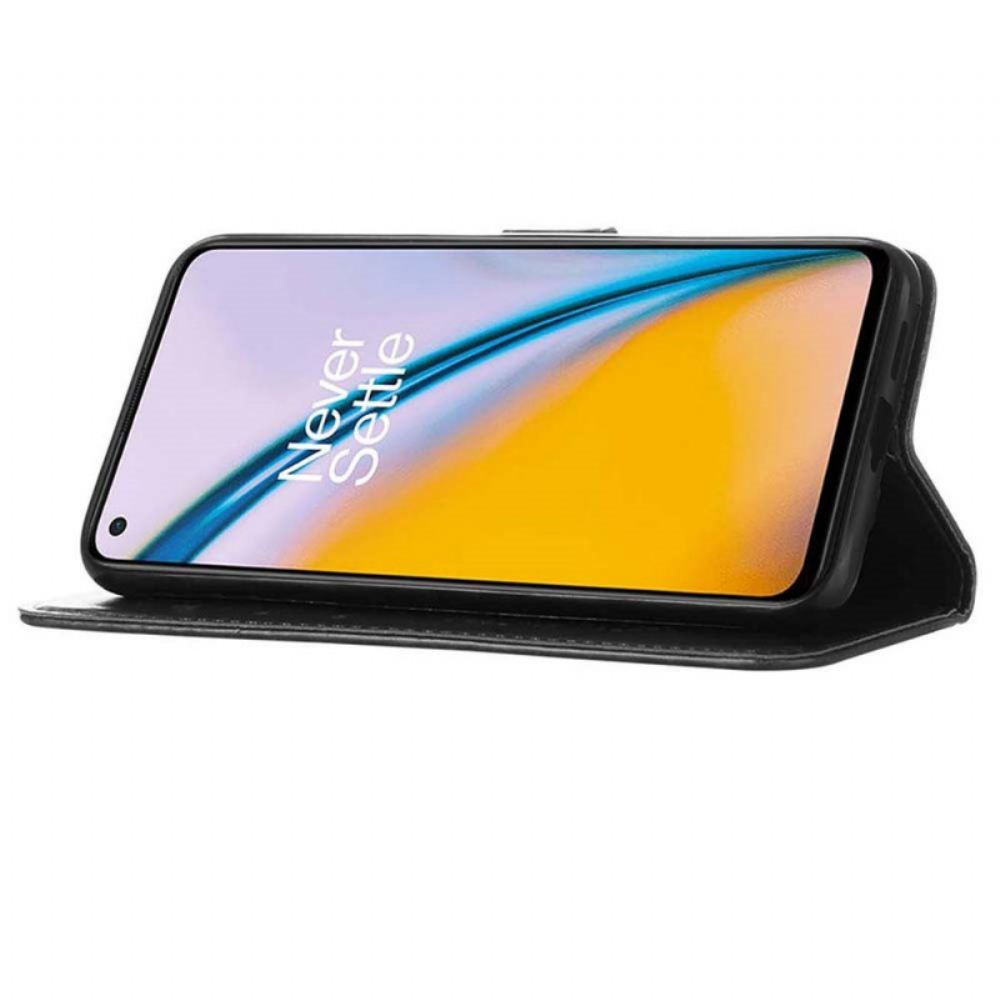 Kožené Pouzdro Na OnePlus Nord 2 5G Motýlí Design