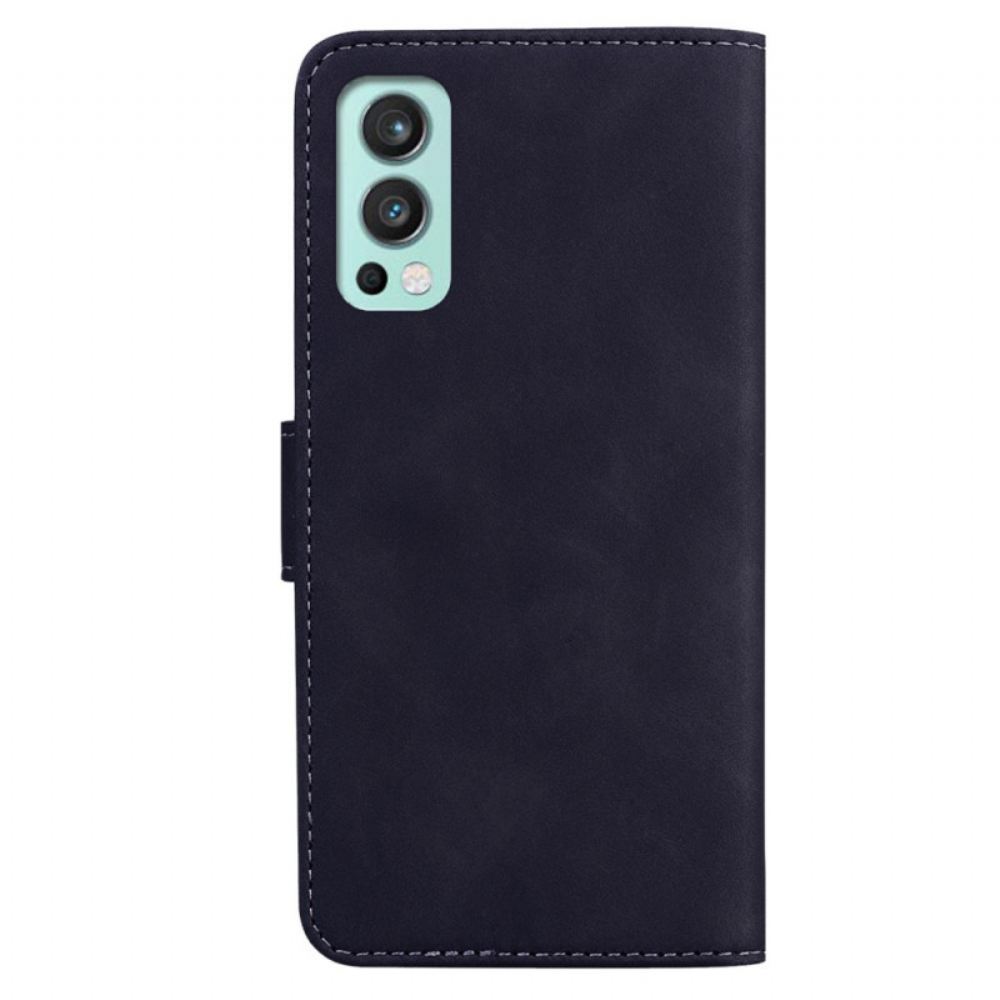 Kožené Pouzdro Na OnePlus Nord 2 5G Motýlí Kůže Na Dotek