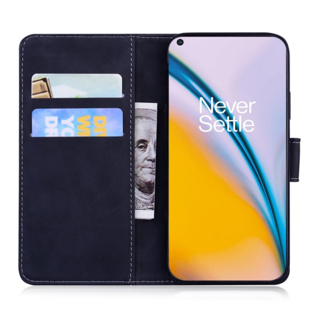 Kožené Pouzdro Na OnePlus Nord 2 5G Motýlí Kůže Na Dotek