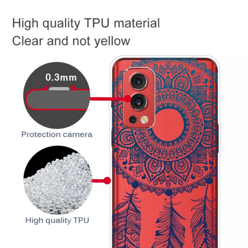 Kryt Na OnePlus Nord 2 5G Průhledné Modré Peří Lapače Snů