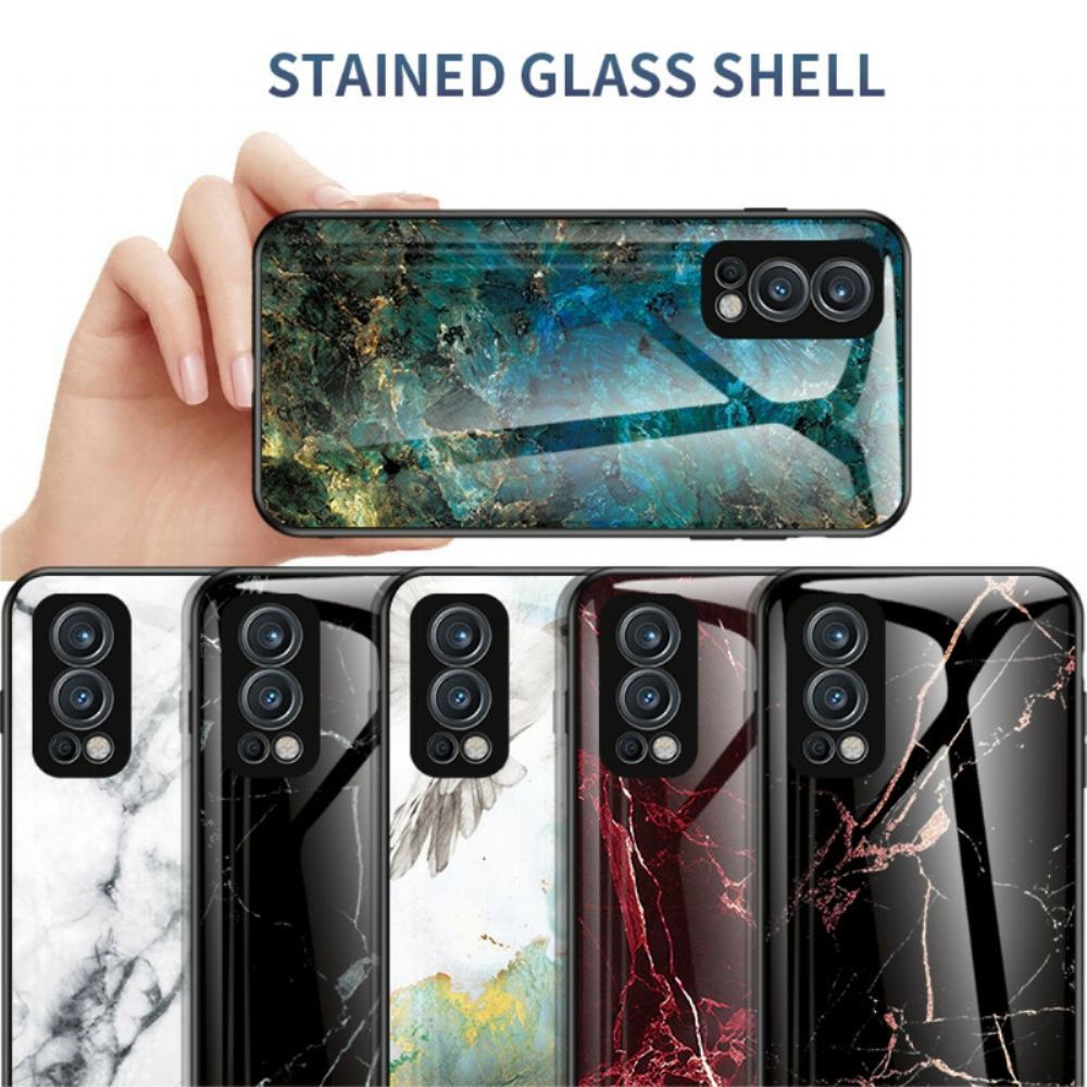 Kryt Na OnePlus Nord 2 5G Tvrzené Sklo V Mramorových Barvách