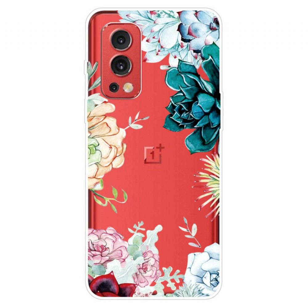 Kryty Na Mobil Na OnePlus Nord 2 5G Bezešvé Akvarelové Květiny