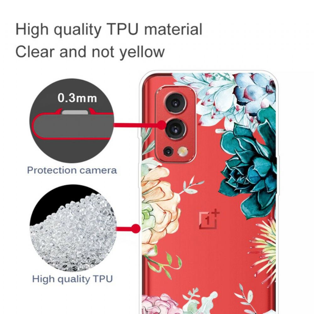 Kryty Na Mobil Na OnePlus Nord 2 5G Bezešvé Akvarelové Květiny