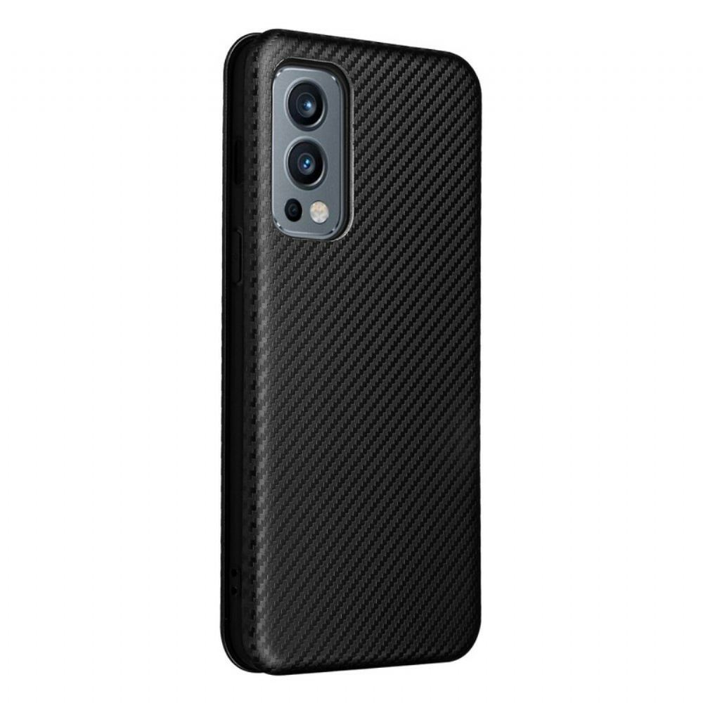 Kryty Na Mobil Na OnePlus Nord 2 5G Flipové Pouzdro Barevný Uhlíkový Silikon
