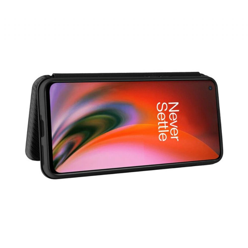 Kryty Na Mobil Na OnePlus Nord 2 5G Flipové Pouzdro Barevný Uhlíkový Silikon