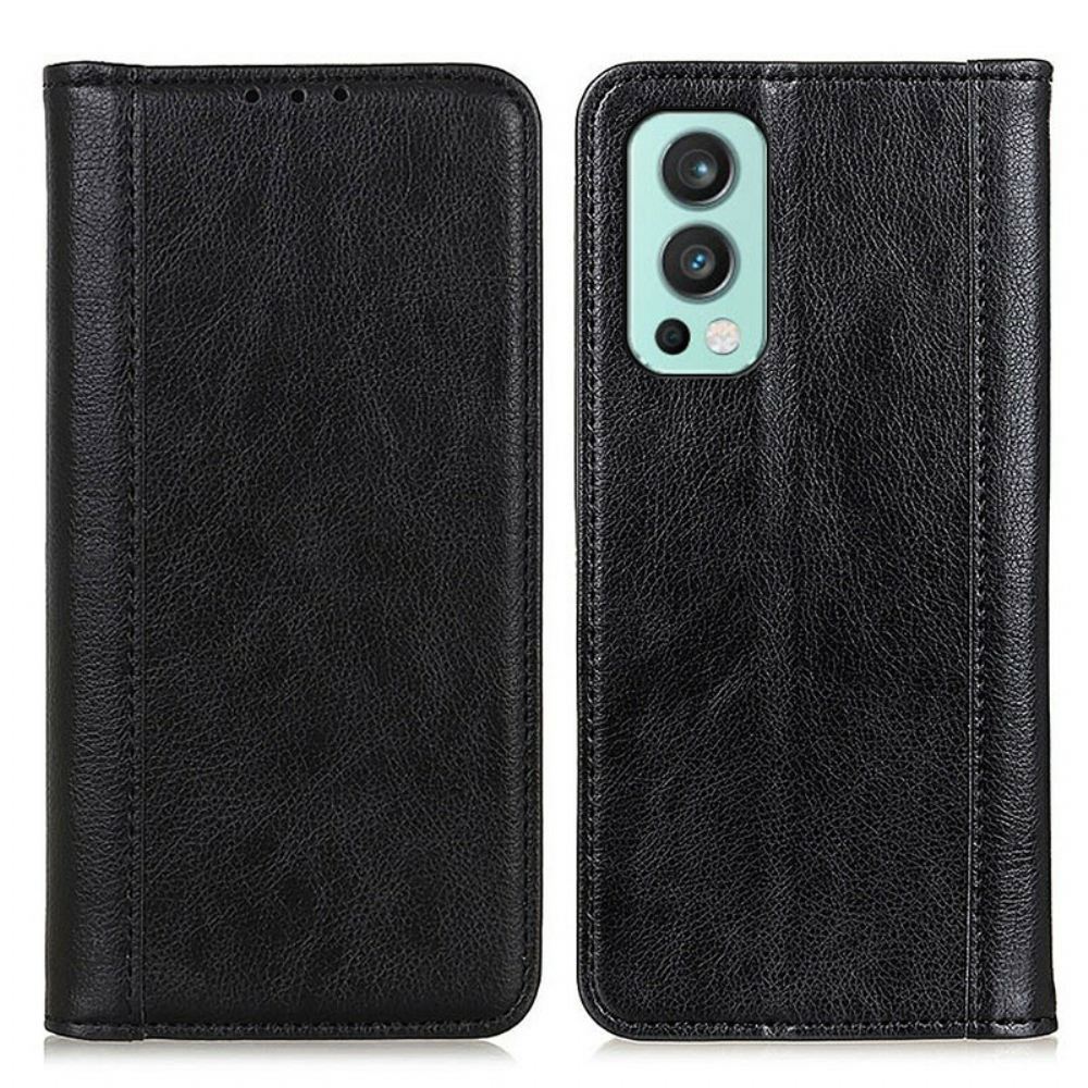 Kryty Na Mobil Na OnePlus Nord 2 5G Flipové Pouzdro Verze Litchi Split Leather