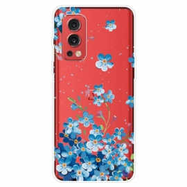 Kryty Na Mobil Na OnePlus Nord 2 5G Modré Květy