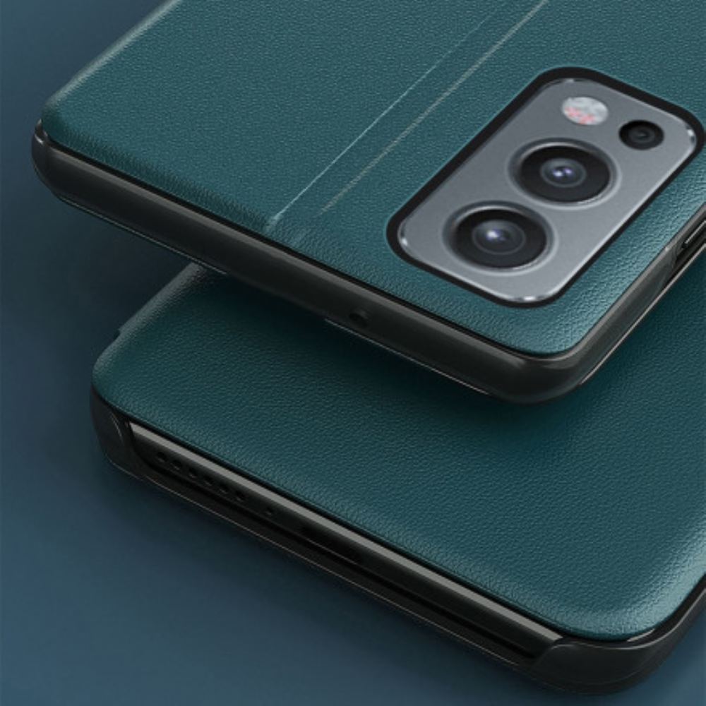 Kryty Na Mobil Na OnePlus Nord 2 5G Texturovaná Umělá Kůže