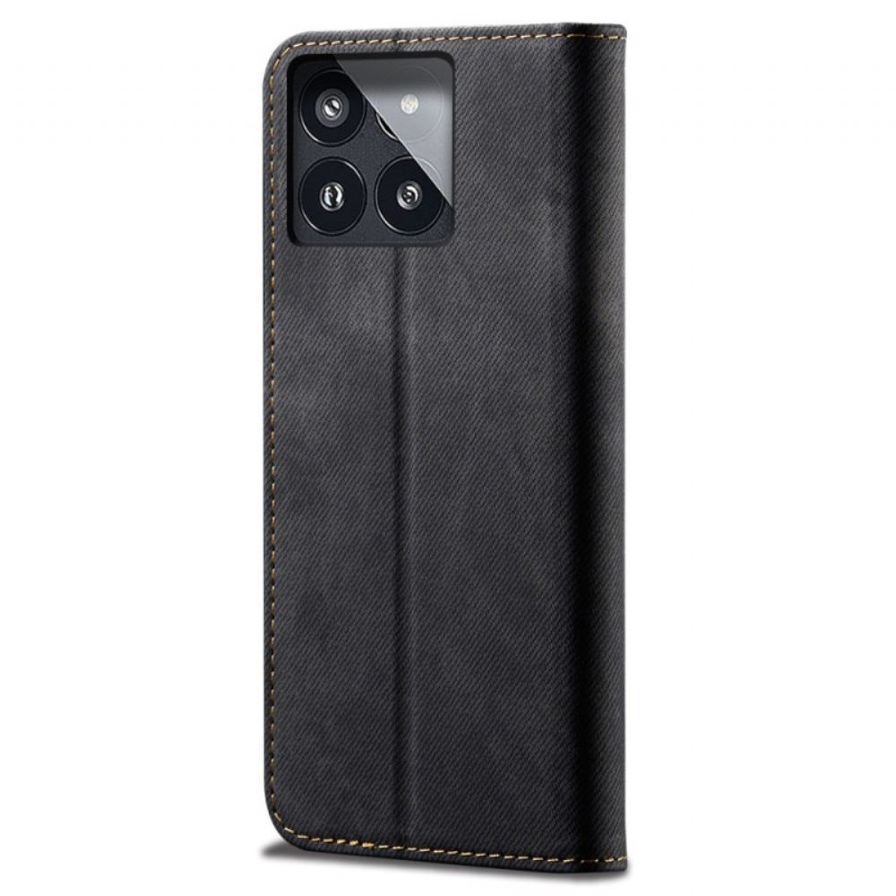 Kožené Pouzdro Folio Poco X6 Pro 5g Džínová Tkanina