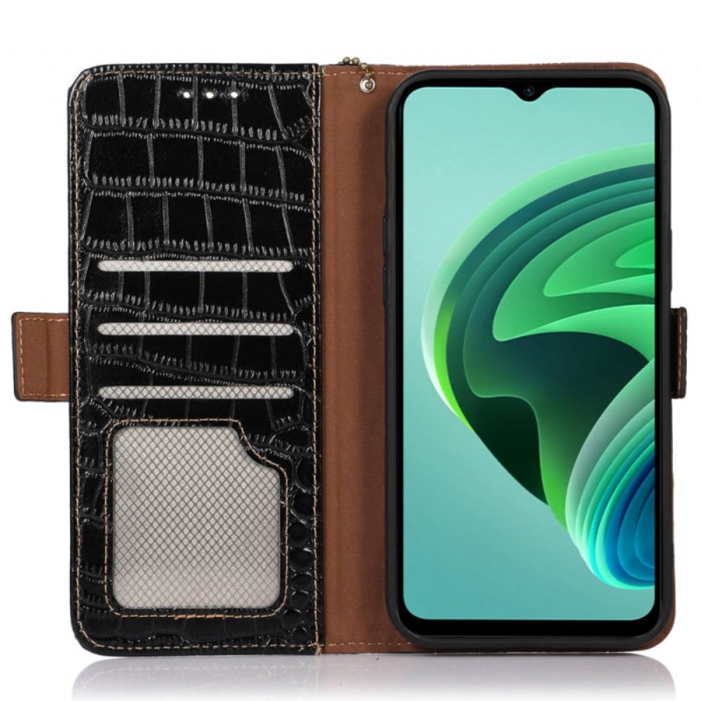 Kožený Kryt Poco X6 Pro 5g Peněženka S Texturou Krokodýla S Blokováním Rfid