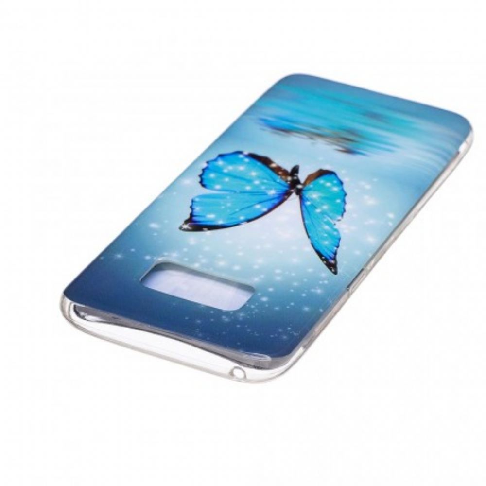 Kryt Na Samsung Galaxy S8 Fluorescenční Modrý Motýl