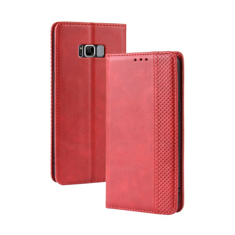 Kryty Na Mobil Na Samsung Galaxy S8 Flipové Pouzdro Stylizovaný Vintage Kožený Efekt