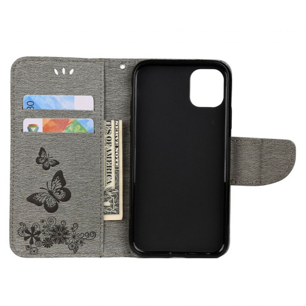 Flipové Pouzdro Na iPhone 11 Pro Na Lana Nádherní Motýlci Na Řemínku