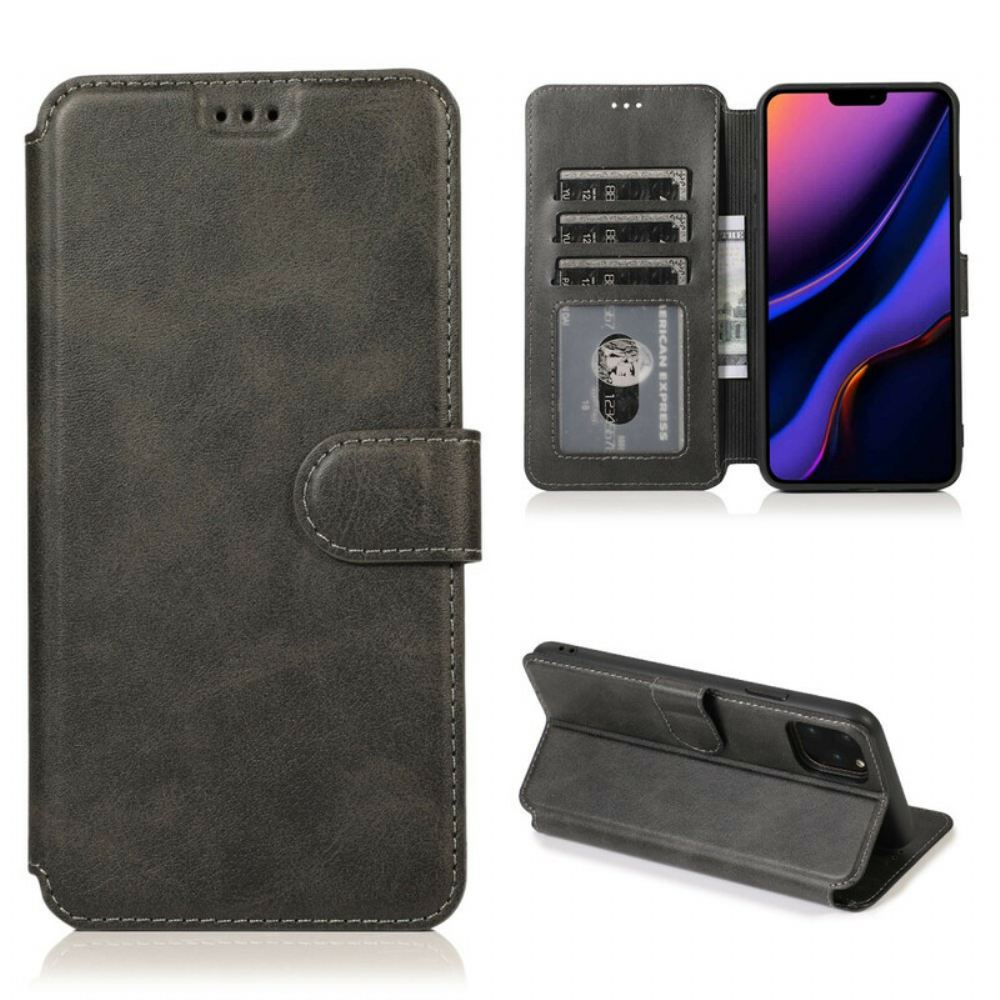 Kožené Pouzdro Na iPhone 11 Pro Peněženkové Pouzdro Peněženka S Koženými Efekty