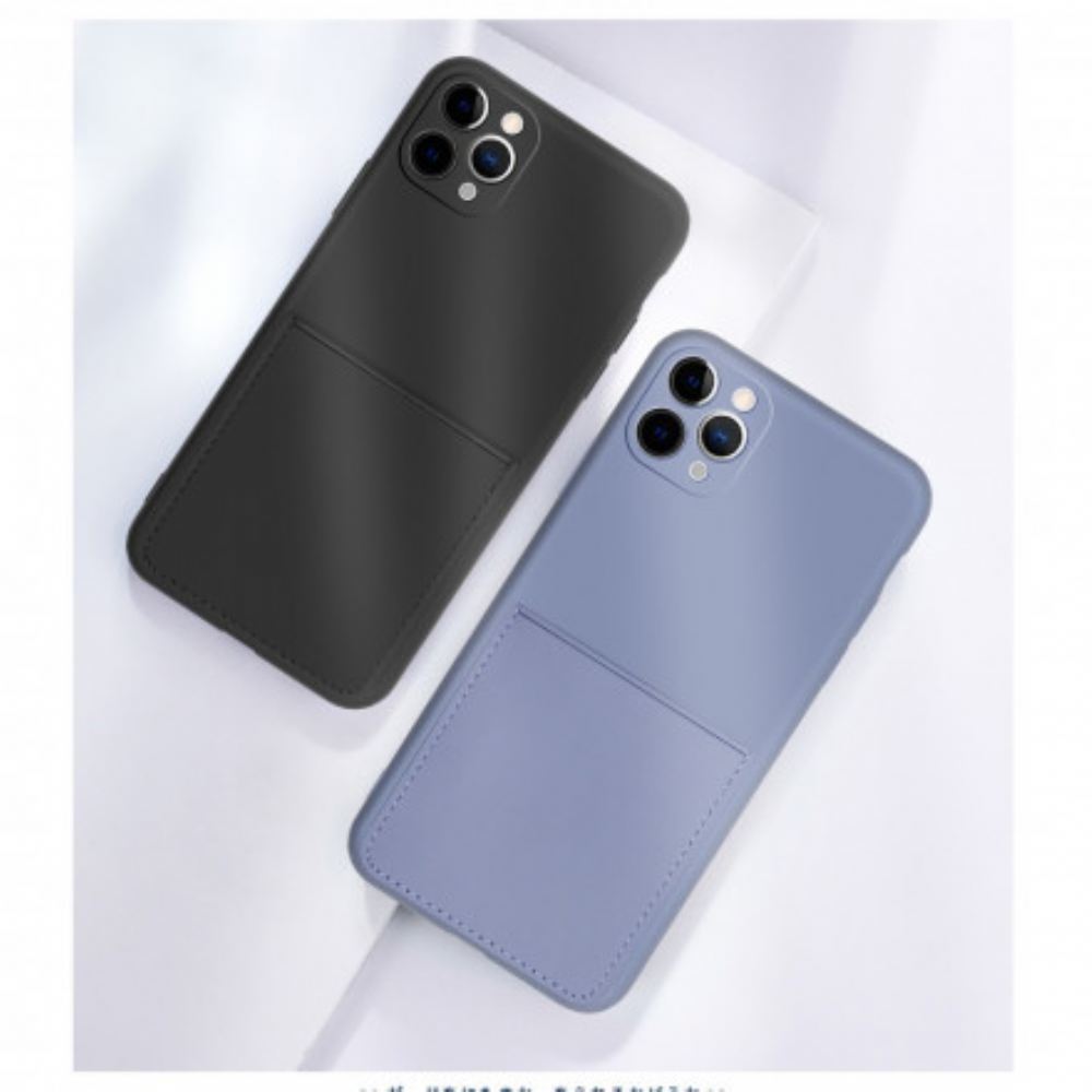 Kryty Na Mobil Na iPhone 11 Pro Držák Na Karty Ze Silikonu A Umělé Kůže