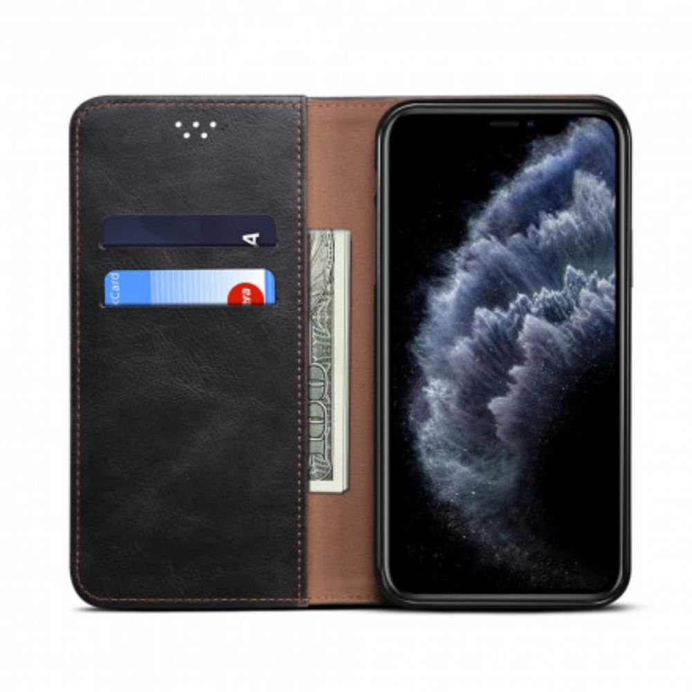Kryty Na Mobil Na iPhone 11 Pro Flipové Pouzdro Voskovaná Umělá Kůže