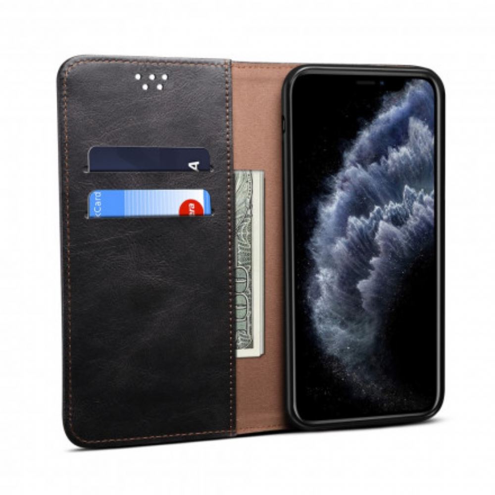 Kryty Na Mobil Na iPhone 11 Pro Flipové Pouzdro Voskovaná Umělá Kůže