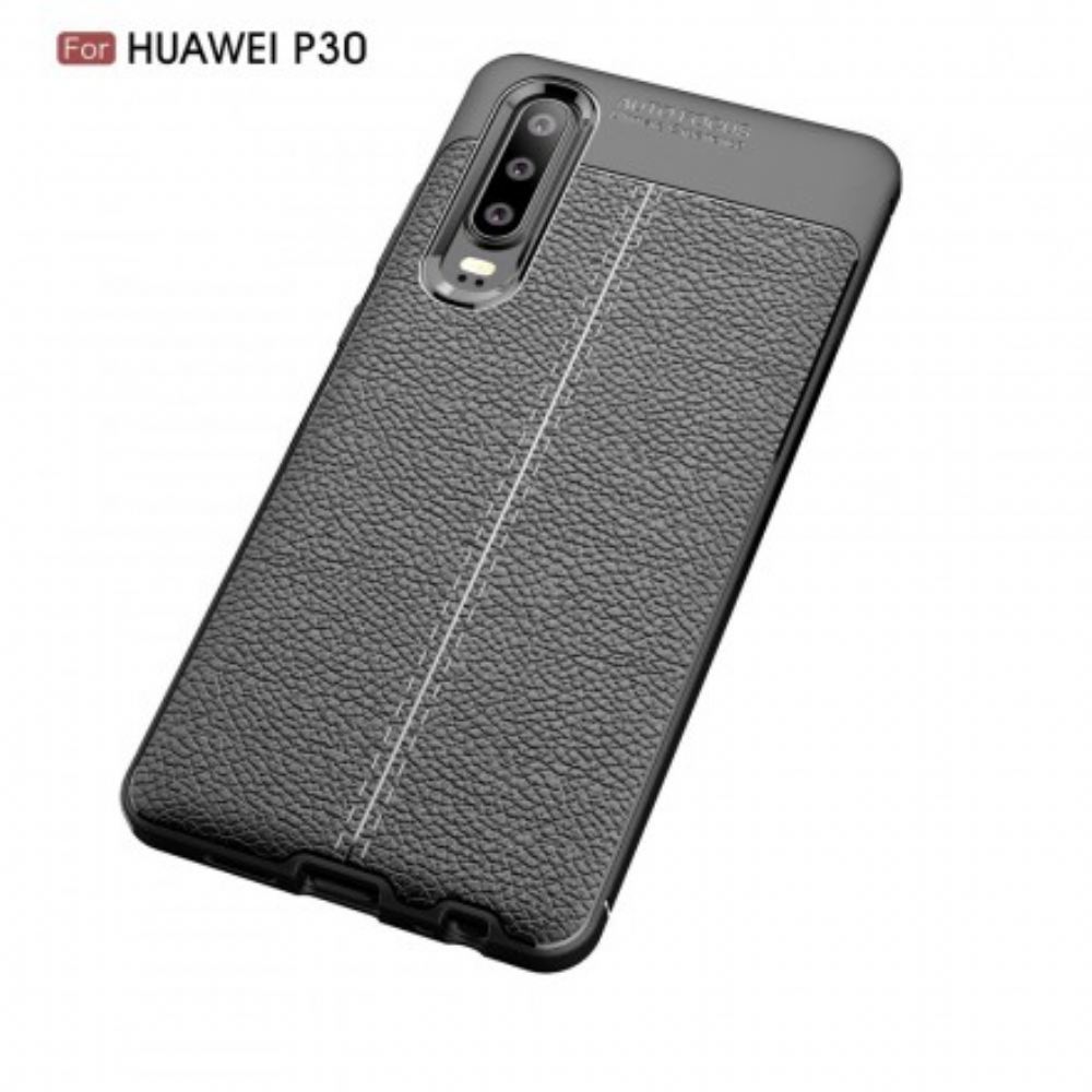 Kryt Na Huawei P30 Dvouřadý Kožený Efekt Litchi