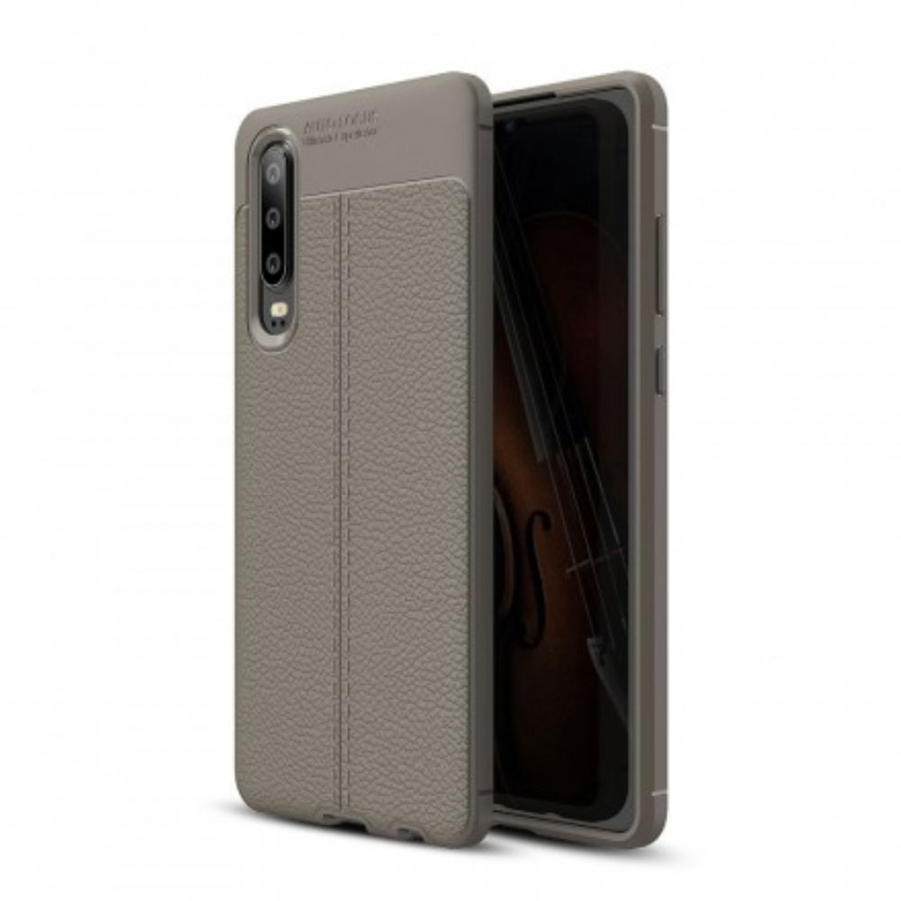Kryt Na Huawei P30 Dvouřadý Kožený Efekt Litchi