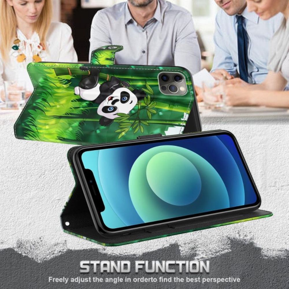 Flipové Pouzdro Na Google Pixel 7 Pro Na Lana Panda A Bambus Se Šňůrkou