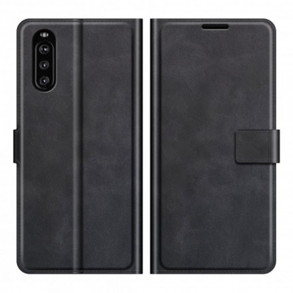 Flipové Pouzdro Na Sony Xperia 10 III Tenký Extrémní Kožený Efekt