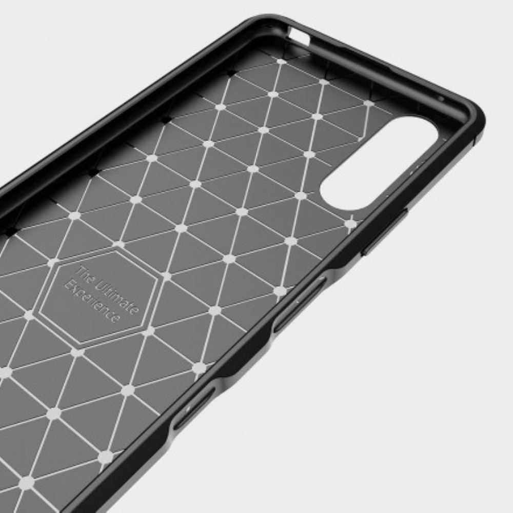 Kryt Na Sony Xperia 10 III Kartáčované Uhlíkové Vlákno