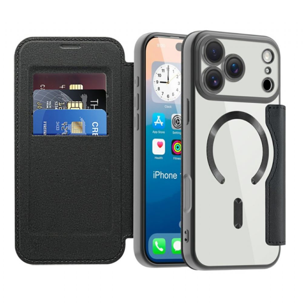 Kožené Pouzdro Folio iPhone 17 Pro Max Kompatibilní S Magsafe S Blokováním Rfid