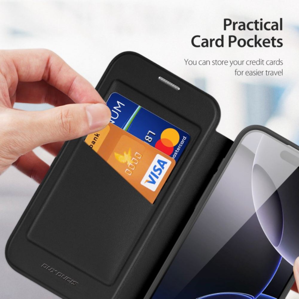 Kožené Pouzdro Folio iPhone 17 Pro Max Kompatibilní S Magsafe Skin X Pro Series Dux Ducis