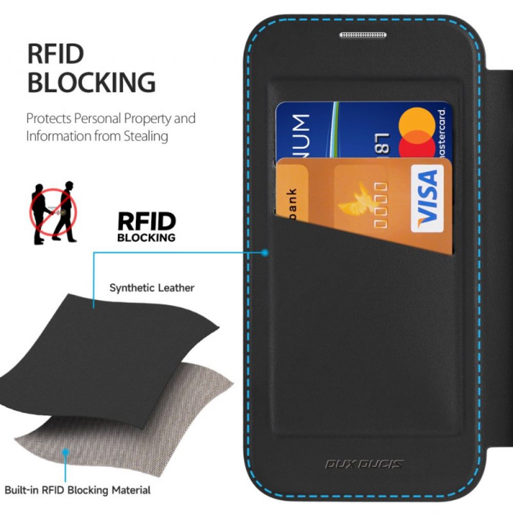 Kožené Pouzdro Folio iPhone 17 Pro Max Kompatibilní S Magsafe Skin X Pro Series Dux Ducis