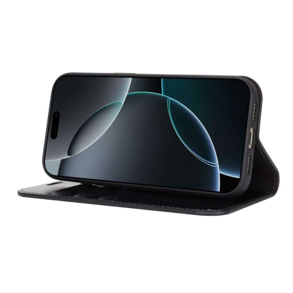 Kožené Pouzdro Folio Na iPhone 17 Pro Max Pravá Kůže