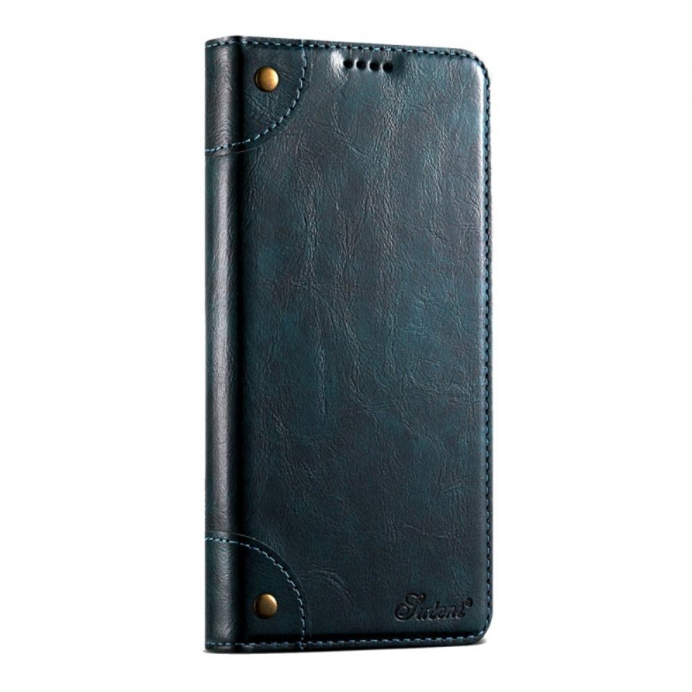 Kožené Pouzdro iPhone 17 Pro Max Kryty Na Mobil Vintage Suteni