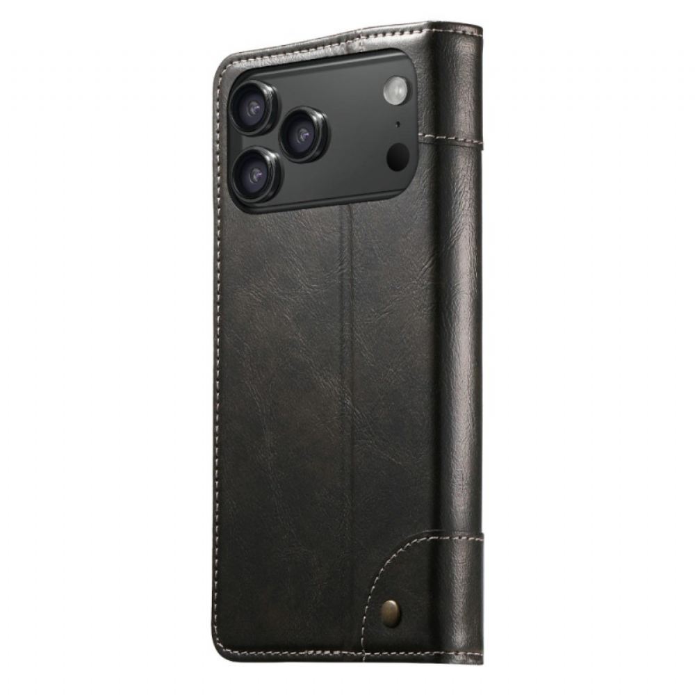 Kožené Pouzdro iPhone 17 Pro Max Kryty Na Mobil Vintage Suteni