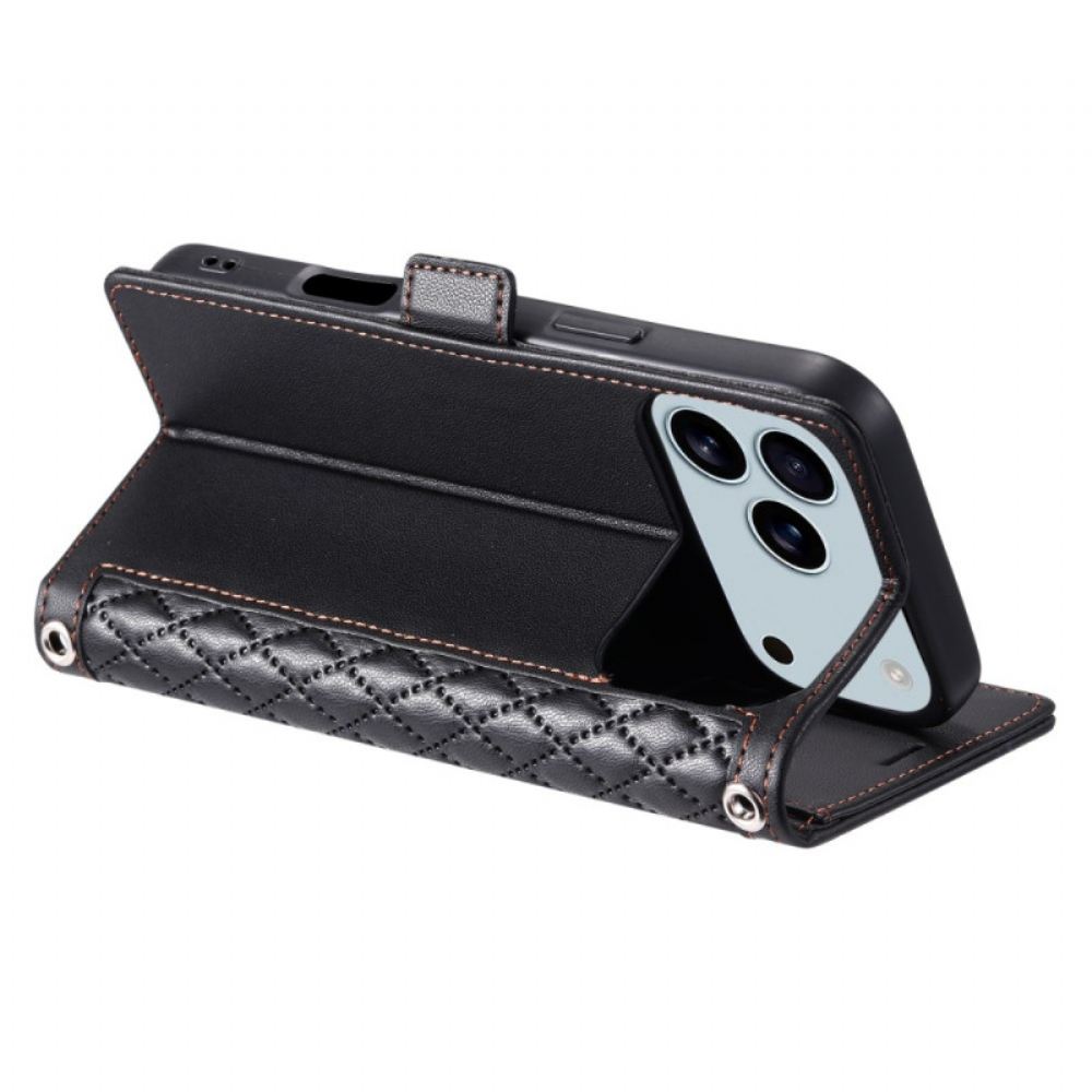 Kožený Kryt iPhone 17 Pro Max Klasické Prošívání