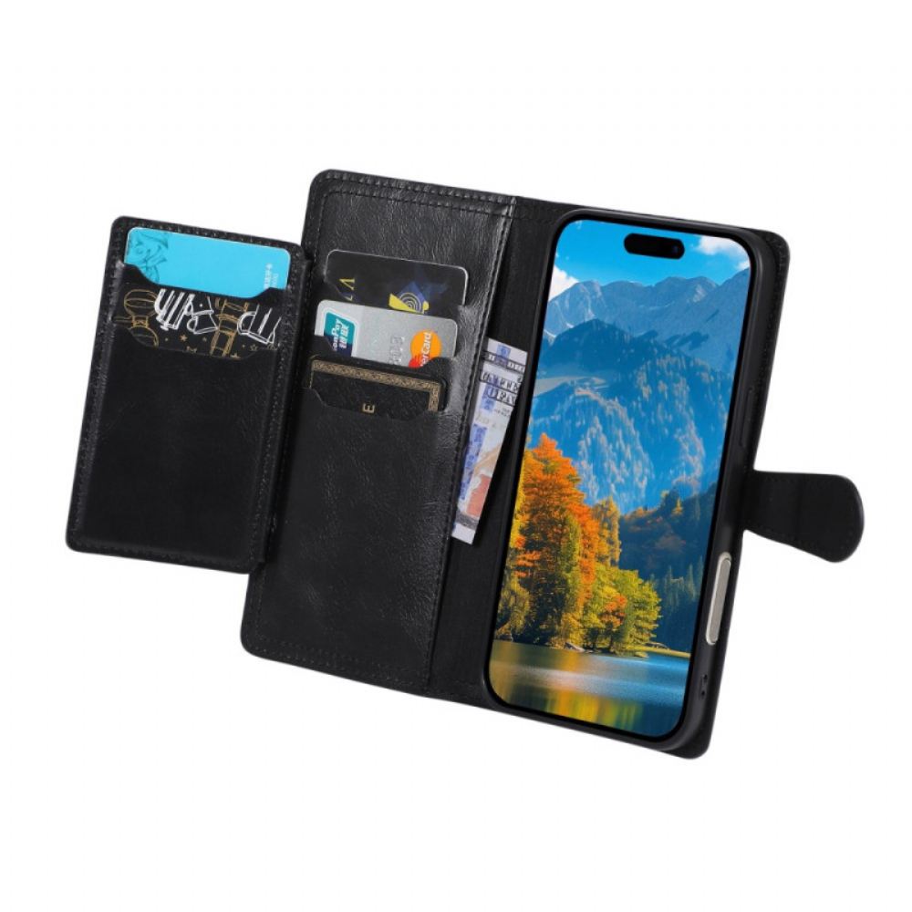 Kožený Kryt Na iPhone 17 Pro Max Kapsa Na Zip