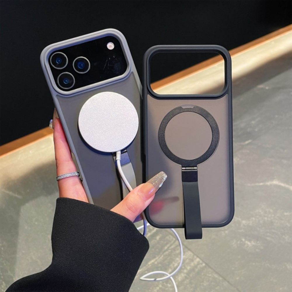 Kryt iPhone 17 Pro Max Integrovaný Poutko Na Zápěstí A Kovový Stojánek