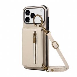 Kryt iPhone 17 Pro Max Peněženka A Ramenní Popruh