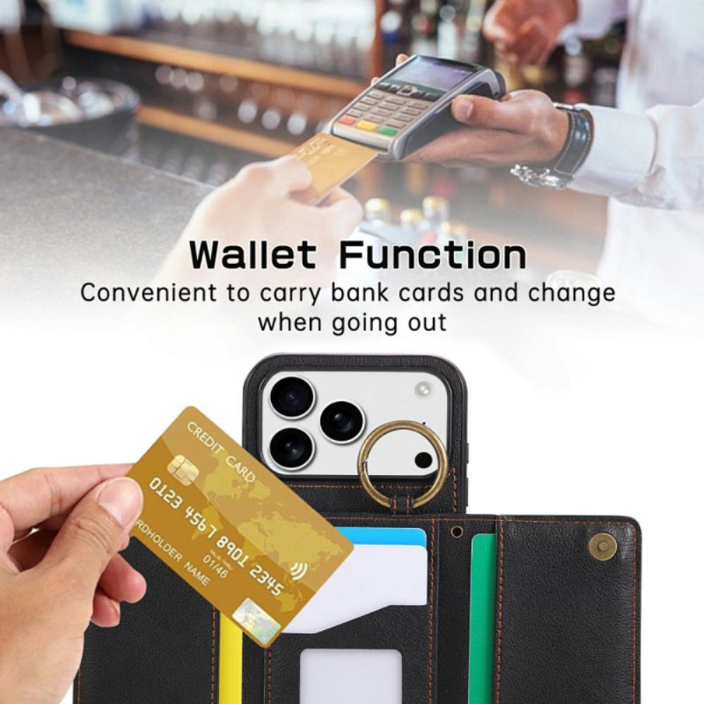 Kryt iPhone 17 Pro Max Peněženka A Ramenní Popruh