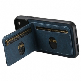 Kryt iPhone 17 Pro Max Pouzdro Na Karty A Stojánek V Retro Vzhledu