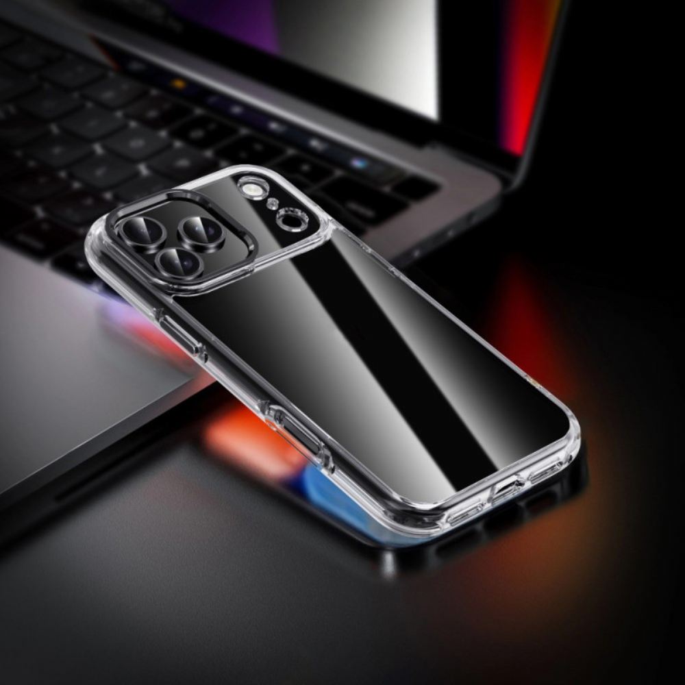 Kryt Na iPhone 17 Pro Max Ipaky Průhledný Kovový Rám Čoček