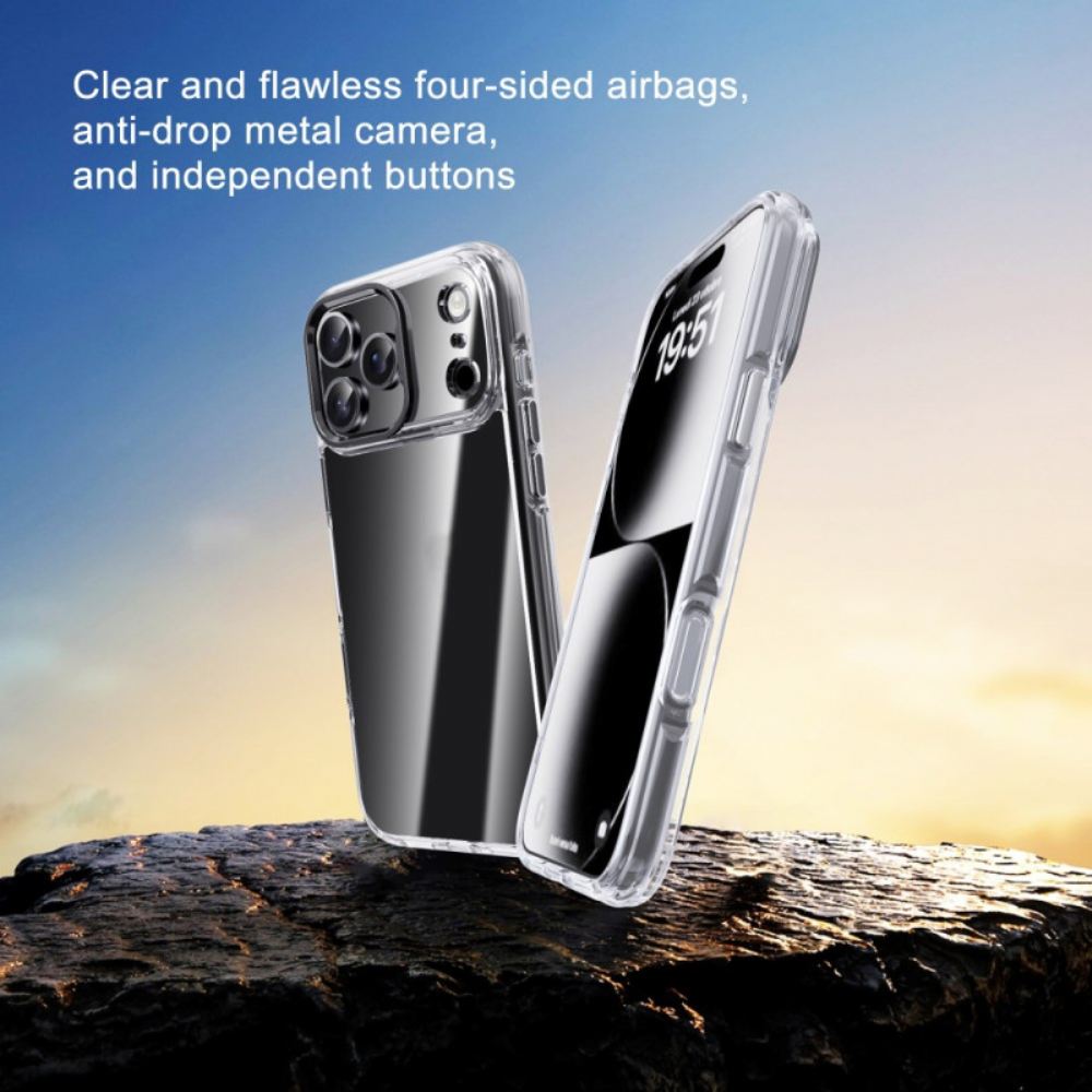 Kryt Na iPhone 17 Pro Max Ipaky Průhledný Kovový Rám Čoček